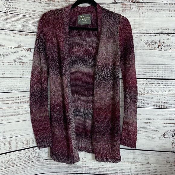 Natural Reflections Sweater Womens petite Small open Cardigan knit cozy winter - Picture 2 of 7